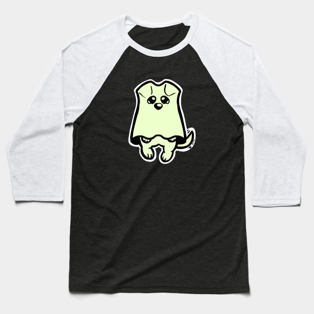 Little Ghost Dog (Won't say Boo) Baseball T-Shirt by RJKpoyp